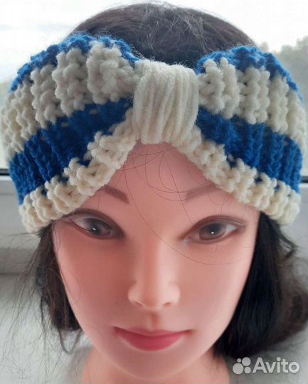 Повязка на голову вязаная женская