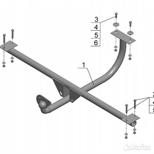 Фаркоп LADA 4x4, 2121, 21213, 21214, 2131, 2329