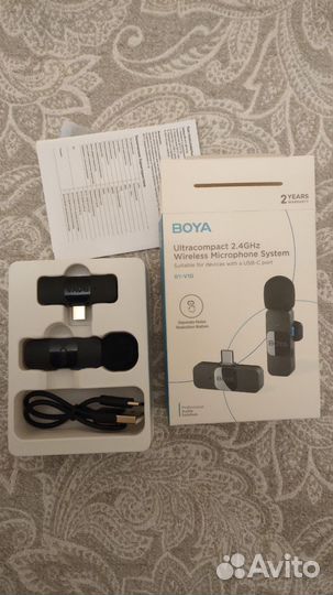 Микрофон петличный беспроводной boya BY-V10