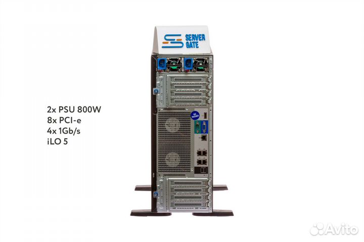 Сервер HP ML350 Gen10 8SFF 2xGold 6140 64GB