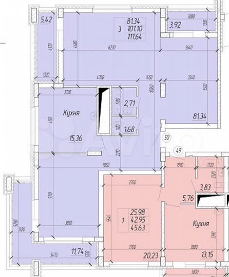 3-к. квартира, 111,6 м², 11/25 эт.