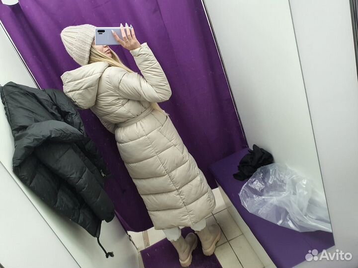 Пуховик зимний длинный женский 42 44