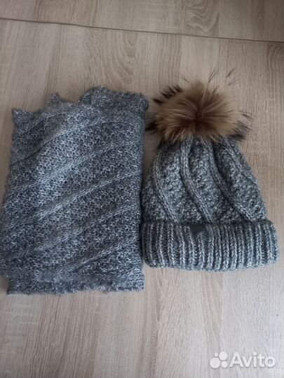 Шапка с варежками