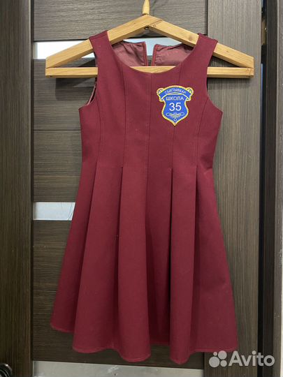 Школьный комплект для девочек (сарафан+рубашка)