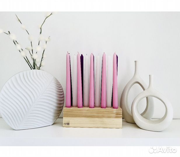 Набор свечей на подставке. Candle set