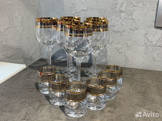 Бокалы 6 шт рюмки 5 шт богемия bohemia