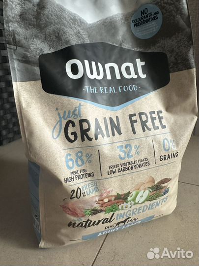 Корм для собак беззерновой ownat