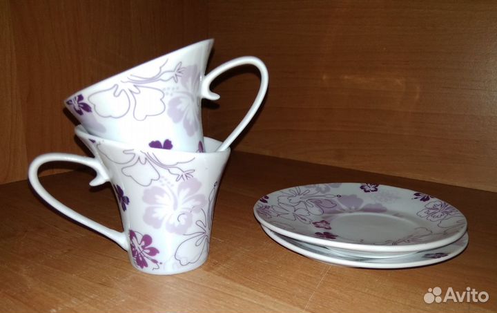 Две кофейные чашки костяной фарфор