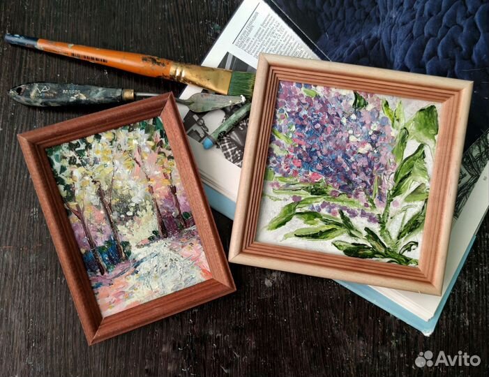 Картины миниатюры Сирень и Тропинка