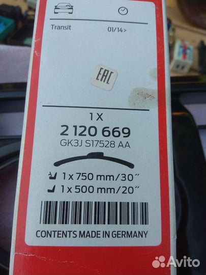 Ford transit дворники