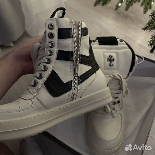 Кеды Rick Owens Chrome Hearts Geobasket