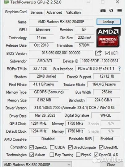 Видеокарта amd radeon rx 580 8gb