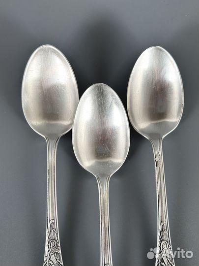 3 шт Мельхиоровые столовые ложки мнц Серебрение