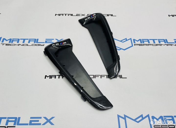 Жабры на крылья BMW X6 F16, карбон, стиль X6m