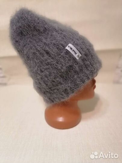 Шапки вязанные из пуха норки ручная работа