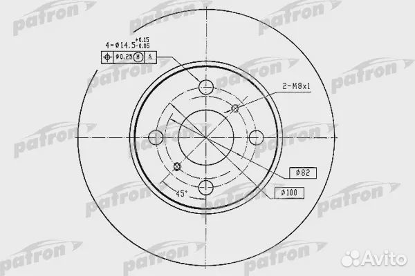 Patron PBD2658 Диск тормозной передн toyota: corol