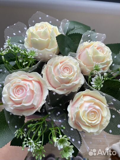 Букет роз из мыла