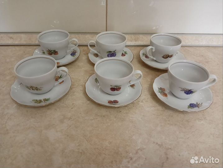 Кофейный сервиз Фрукты kahla GDR