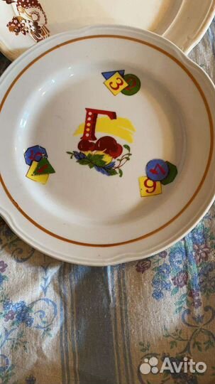 Тарелка СССР с детским рисунком