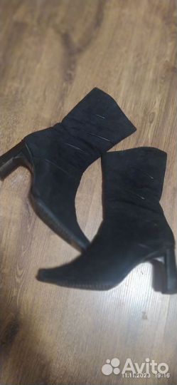 Сапоги женские зимние, натуральная замша и мех