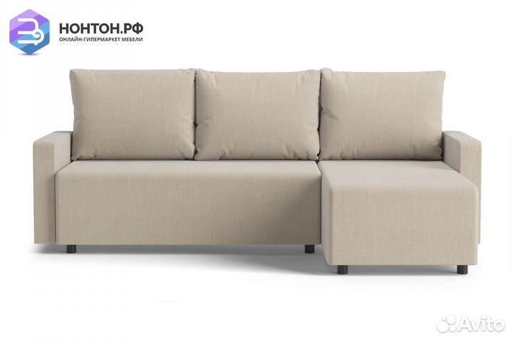 Диван угловой еврокнижка Мидгард бежевый