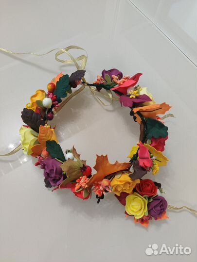 Осенний венок на голову и руку из фоамирана