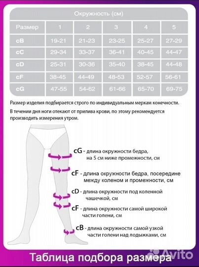 Компрессионные чулки 1 класс 5 размер