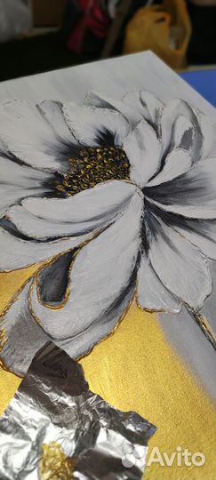 Картина интерьерная. Белый цветок