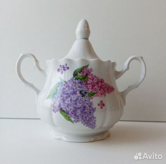 Чайник и Сахарница Сирень фарфор