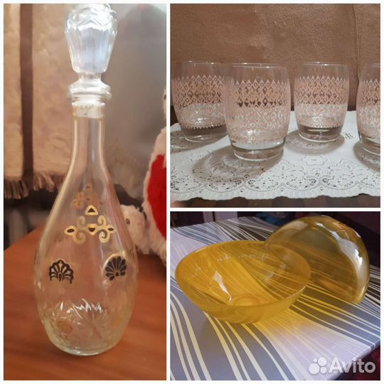 Графин,стаканы,тарелки