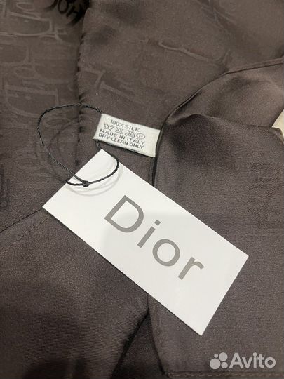 Шелковый платок Dior оттенок темный шоколад