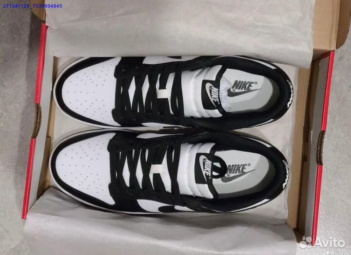 Кроссовки nike dunk black white panda оригинал