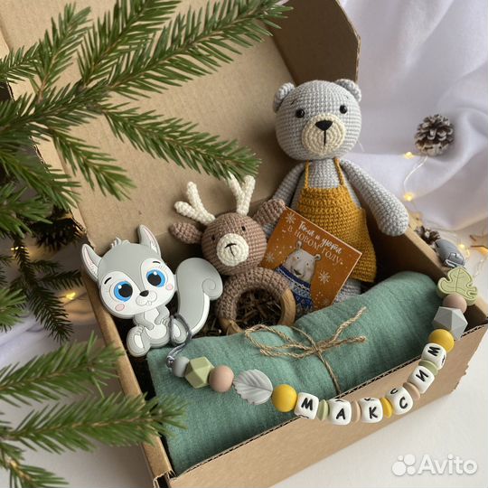 Соска bibs, держатель, вязаная погремушка