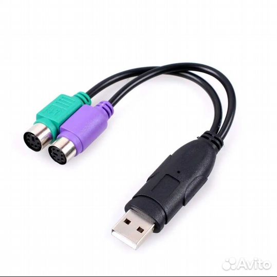 Переходник PS 1/2 (мышь+клавиатура) на USB