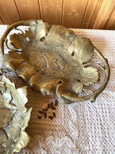 Ваза сухарница фруктовница бронза винтаж Италия