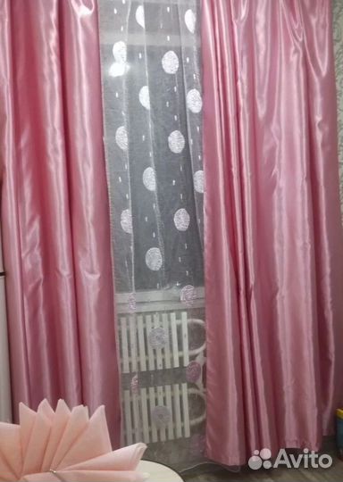 Комплект шторы и тюль б/у