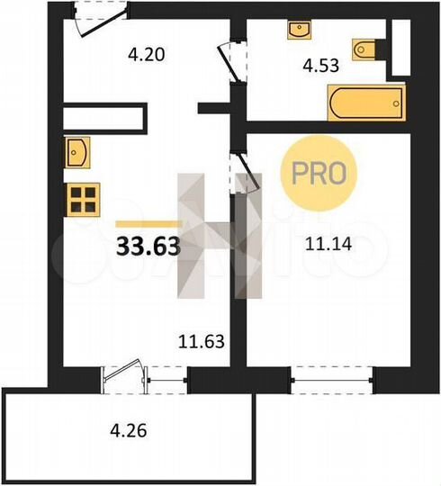 1-к. квартира, 33,6 м², 6/10 эт.