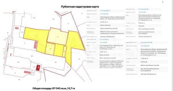 Участок 6,7 га (промназначения)