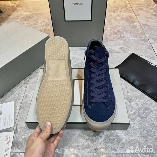 Полуботинки Tom Ford, мужские, синяя замша