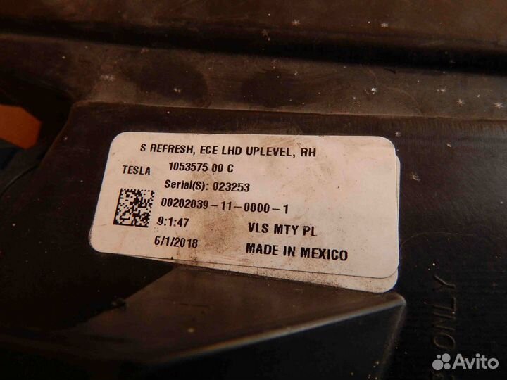 Фара правая Tesla Model S 1 поколение рестайлинг