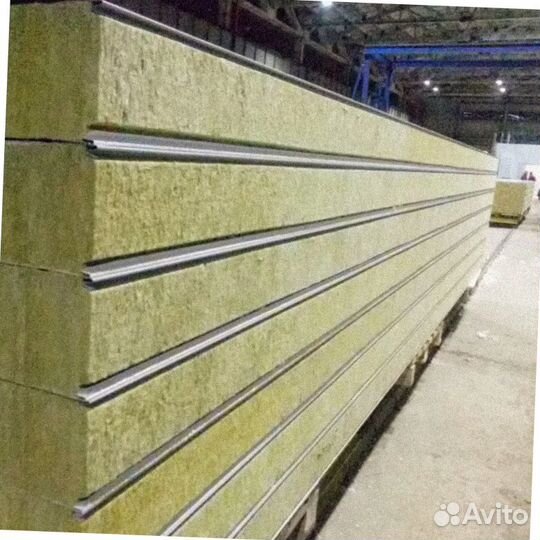 Сэндвич панели стеновые из минерал. ваты от 200 м2