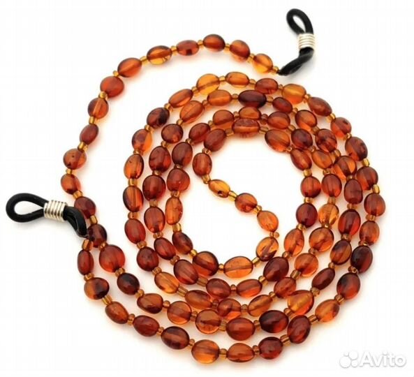 Цепочка для очков с янтарём, доставка по РФ