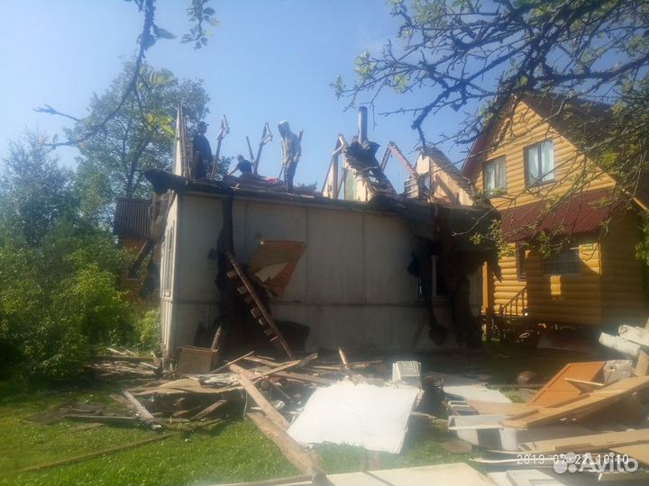 Снос дома на даче, вывоз мусора