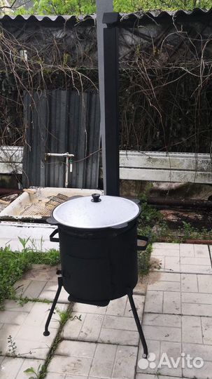 Казан чугунный и печь 8 л