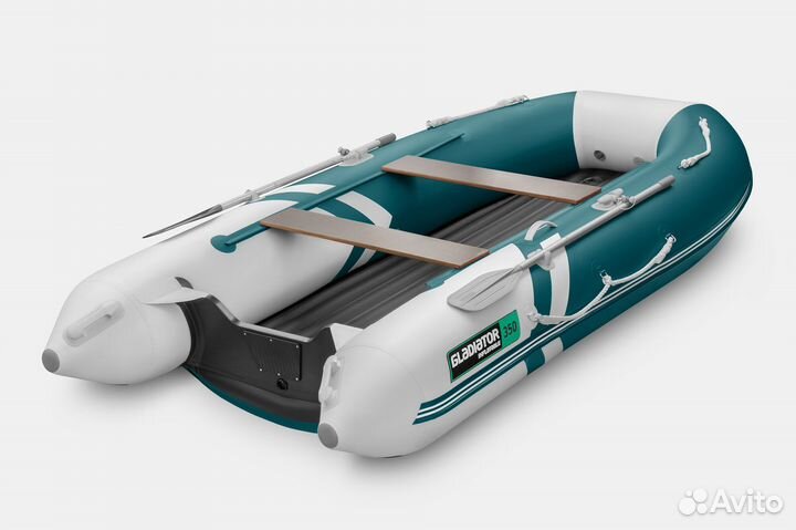 Надувная лодка gladiator E350S Морской зеленый-бел
