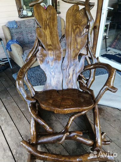 Кресло качалка массив дерева дуб сосна