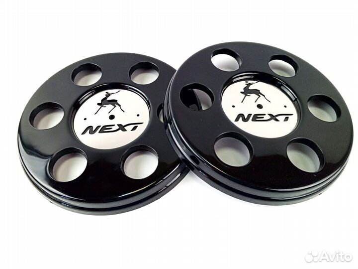 Колпаки на газель черные с нержавеющей вставкой