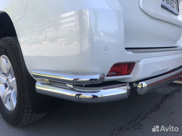 Защита заднего бампера углы двойные 76,1/42,4 мм и