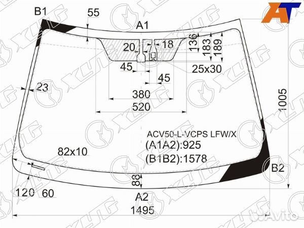 Стекло лобовое toyota camry japan