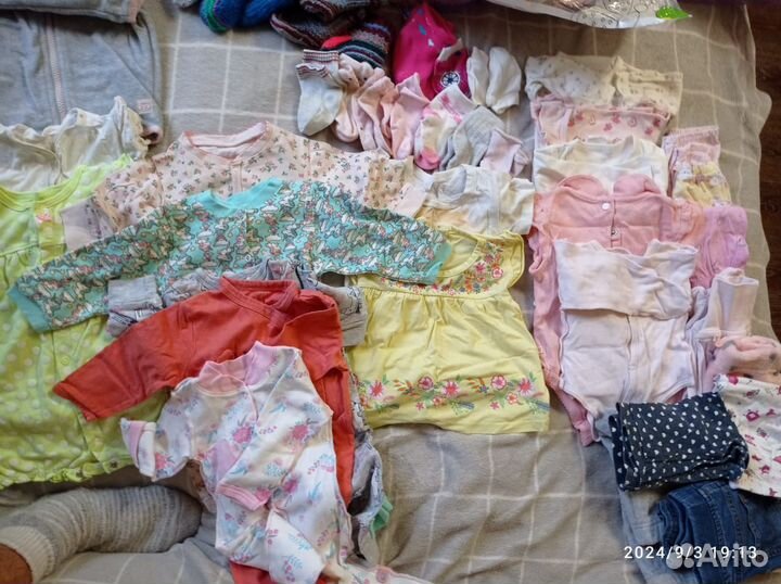 Вещи пакетом на девочку 56 62 68 74 86 92